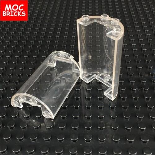 20pcs\lot Transparent Clear Half Cylinder Panel 2x4x5 compatible 85941 rebrickable building blocks MOC DIY bricks children toys