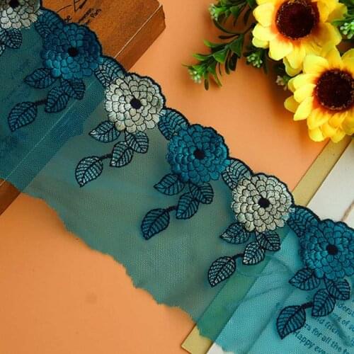 20Yards High Quality Beautiful Lace Ribbon Tape Green Trim DIY Embroidered Fabric Applique For Sewing Decoration