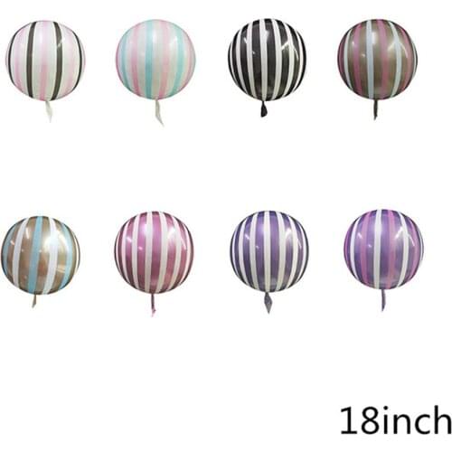 5pcs 18inch Metal Striped Bobo Balloons Crystal Stripe Balloon for Wedding Baby Shower Decoration Happy Birthday Party Globos