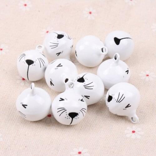 5pcs Jingle Bells Cute cat Ornament Metal Bell for Home Party Tree Pendant Decoration 27mm