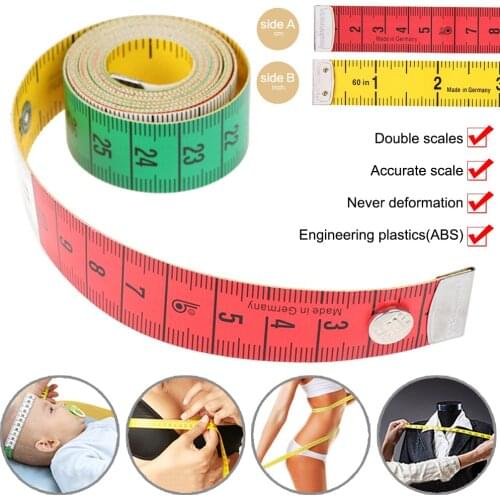60in Body Measuring Ruler Button Tailor Measure Tape Sewing Tools Flat Tape 150cm Body Measuring Tool