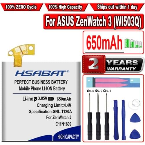 HSABAT 500mAh C11N1609 Battery for ASUS ZenWatch 3 (WI503Q) Smartwatch