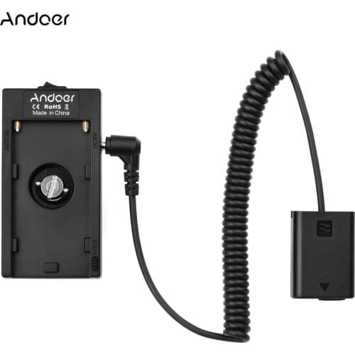 Andoer NP-F970 F750 Battery Plate Holder Adapter + FZ100 Dummy Battery Coupler for Sony A7 III/A7R III/A7R IV/A9/A9 II Cameras