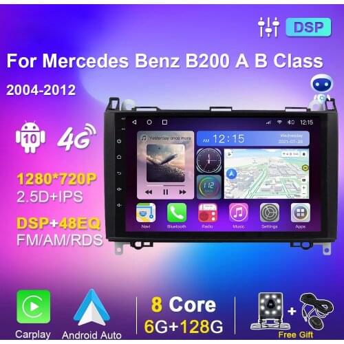 Car Radio For Mercedes Benz B200 A B Class W169 W245 2004-2012 Android Autoradio Carplay GPS Multimedia Player Navigation 2 din