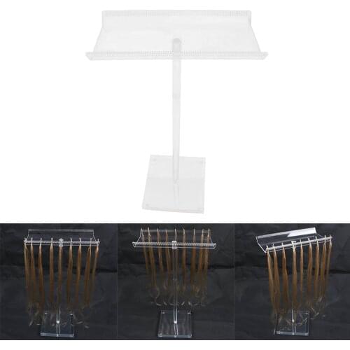 White Transparent Acrylic Hair Extensions Wefts Holder Display Rack Stand For Braiding Weaving Wigs Hair Strands Holder Organiz