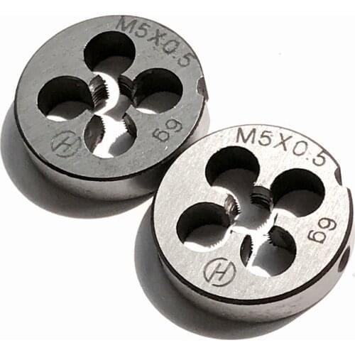 Free shipping of 2pcs Metric thin pitch Die M5 x 0.5 mm OD 20MM threading Tools Lathe Model Engineer Thread Maker 5 mm x 0.5mm