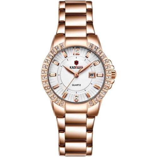 KADEMAN 826 Brand Fashion Crystals Watches Ladies Bracelet Watch Clock Waterproof Stainless Steel Quartz Watch