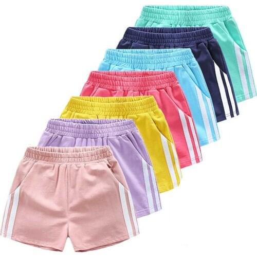 Childrens Shorts For Girls Clothes Cotton Boys Trousers Candy Color Kids Beach Short Sports Pants Casual 2021 Summer Costume