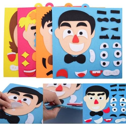 Children Learning Funny Set Kid DIY Toys Emotion Change Puzzle Toys Baby Creative Facial Expression Toy Craft Kit Artsand Crafts