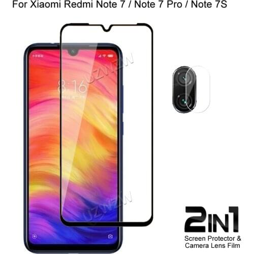 For Xiaomi Redmi Note 7 Pro / Note 7 Front Screen Protector Protective Tempered Glass & Camera Lens Film For Xiaomi Redmi Note 7