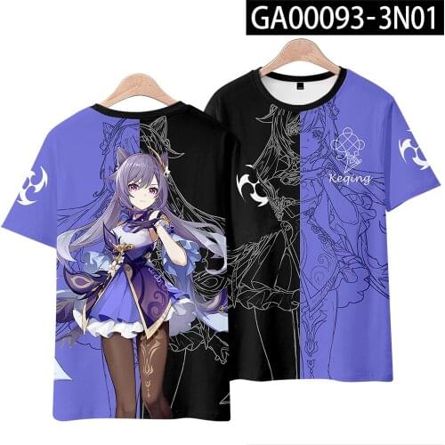 Genshin Impact Keqing Klee Paimon Qiqi T Shirt Cosplay Tshirt Men Women