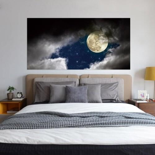 Creative Bed Head Decoration Wall Stickers Cartoon Moon Night Pattern for Bedroom Decor Large Size DIY Mural Art Wall Pictures