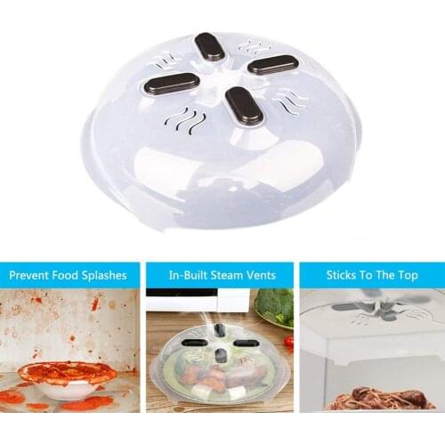 Magnetic Microwave Plate Cover Splatter Guard With Steam Vents Cover, Universal Plate Bowl Cover Kitchen Accessories
