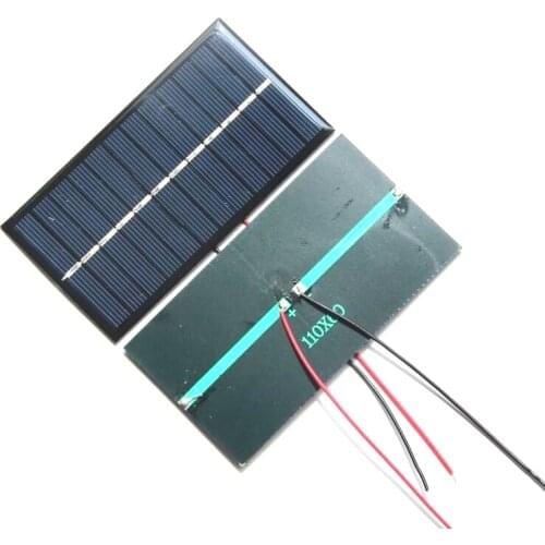 BUHESHUI 1W 6V Solar Cell Polycrystalline Solar Panel Module+Cable DIY Solar Charger System For 3.7V Battery Study 110*60MM 2pcs