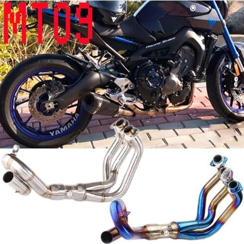 MT-09 FZ-09 Full Exhaust Motorcycle System Link Circle Blue Pipe 51mm For Yamaha 2014 2015 2016 2017 2018 Year XSR900 FZ09 MT09