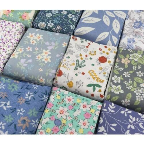 Pure Cotton Floral Cloth Fabric Pastoral Small Floral Cotton Twill Small Fresh Cotton Dress Pajamas DIY Apparel Sewing & Fabric