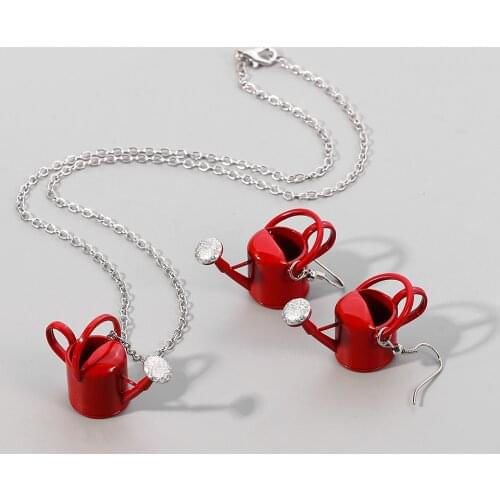 New Arrivals Watering bottle necklace Can hold perfume pendant earrings Fragrant earrings necklace set exquisite colored jewelry