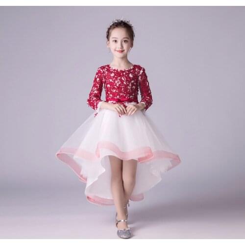 New Flower Child Princess Wedding Party Dress for 2019 Girls and Teenagers Participate in the Banquet Exchange First Tail Dress