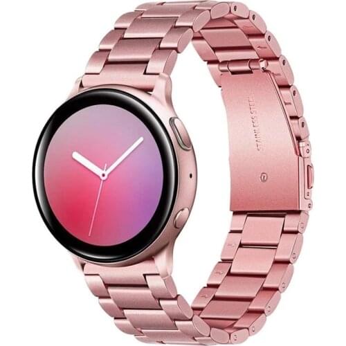 Pink Gold Stainless Steel Watchband for Samsung Galaxy Watch Active2 40mm 44mm SM-R830 Quick Release Band Active 2 Strap