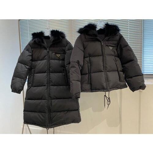 2021 Luxury Design Winter Wide Waisted Minimal Gothic Style Oversized Hooded Fur Trim Jacket