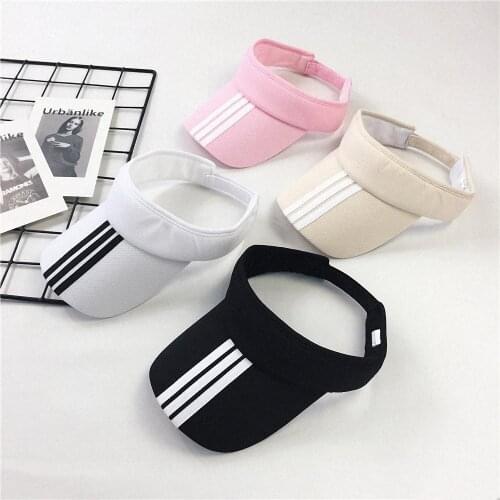 Three-striped Sports Sun Hat Women Men Fashion Simple Sunscreen Adjustable Sunshade Sun Visor Beanie Summer Outdoor Cap
