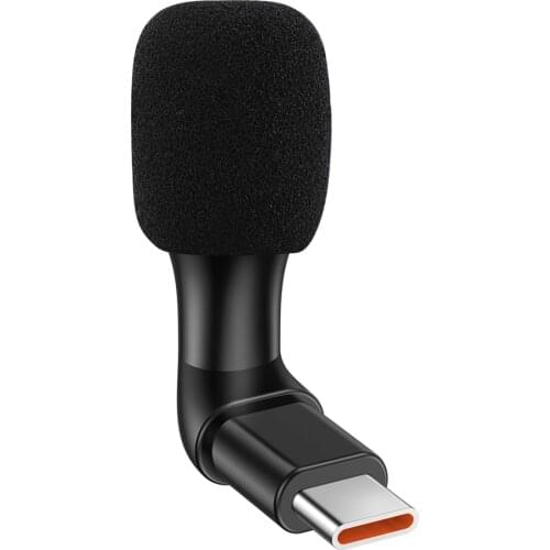 Smartphone Video Mini Microphone Cardioid Condenser Studio Mic TypC/3.5mm TRRS Plug Active Noise Reduction Foam Windshield