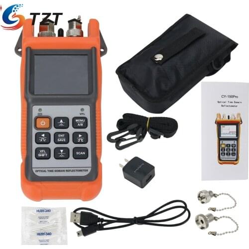 TZT OTDR Optical Time Domain Reflectometer Optical Power Meter Red Light Source 1310nm & 1550nm CY190Pro