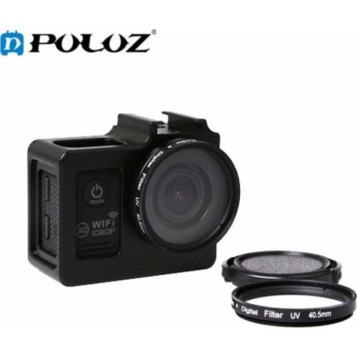 PULUZ Universal Aluminum Alloy Protective Case with 40.5mm UV Filter & Lens Protective Cap for SJCAM SJ7000 SJ6000 SJ4000