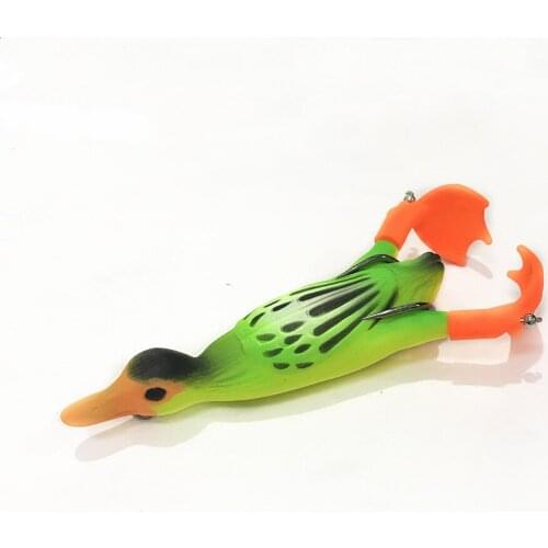 1Pcs Propeller Flipper Duck Fishing Lure Ducking Fishing Frog Lure 9.5cm 12g 3D Eyes Artificial Bait Duckling Fishing Tackle