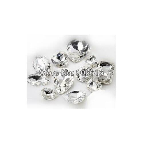 100Pcs Mix 10 Styles Clear White Culet Glass Flat Base Crystal For Jewelry Findings Accessories