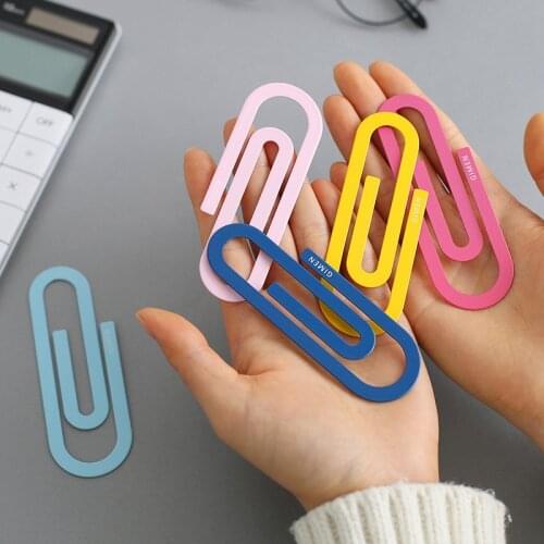 2 pcs/lot Cute Candy Color Big Metal Paper Clip Kawaii School Office Stationery Files Organizer Bookmarks Paperclips Supplies