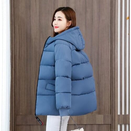 2020 Womens Winter Korean Parkas With Zipper Hooded Jacket Women Plus Size 6XL 8XL Loose Cotton Padded Casual Thick Coat Female