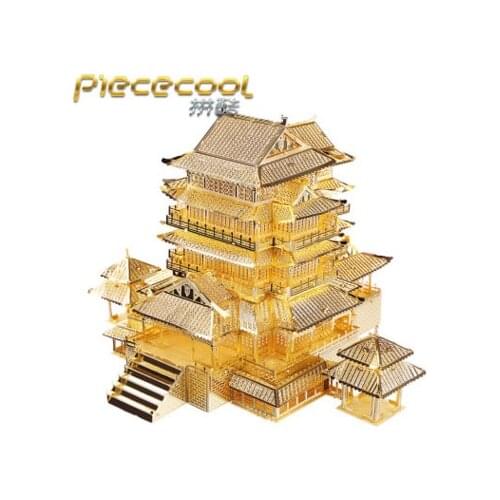 Piececool building models 3D Metal Nano Puzzle Tengwang Pavilion Model Kits DIY 3D Laser Cutting Models Jigsaw Toys for adults