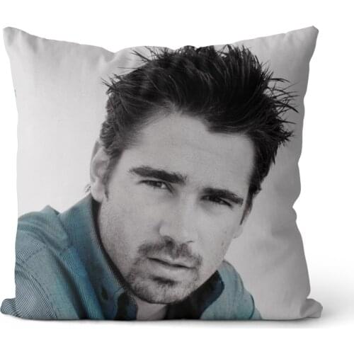 Colin Farrell Velvet, Cotton Canvas square pillow cover cushion cover, used for sofa living room office party car