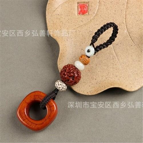 Personality creative hand-woven keychain car key pendant Vajra Bodhi car keychain safety pendant