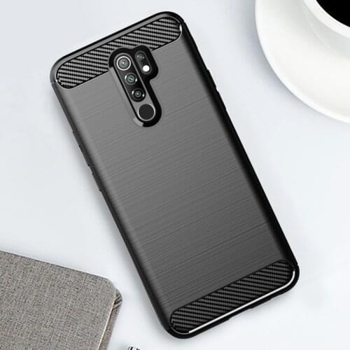 For Redmi 9 Case Soft TPU Silicone Cover Carbon Fiber Pattern Brushed Cases For Xiaomi Redmi9 Redmi 9 Case Cover
