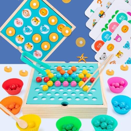 Childrens Memory Chess Toy Clip Bead Game Puzzle Enlightenment Color Cognitive Toy Gift For Boys And Girls Early Education Kids