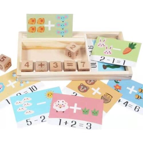 Children Addition And Subtraction Building Blocks Wooden Toys Gifts For Kids Math Toys Early Educational Preschool Teaching Aids