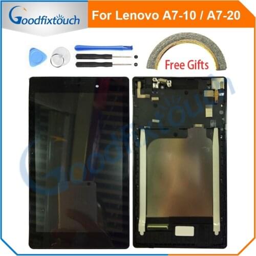 For Lenovo Tab 2 A7-10 A7-10F A7-20 A7-20F LCD display touch screen digitizer Glass assembly with Frame