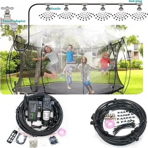 HEMAN Free shipping Fog Mist System Garden Water Mist Spray Misting Cooling System Water Supply Way Tap or Tank Water 6-18M