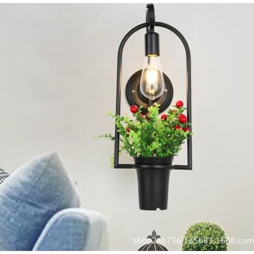 Personality retro hallway stairs of bedroom the head of a bed bedroom lamps and lanterns of green flowers and plants