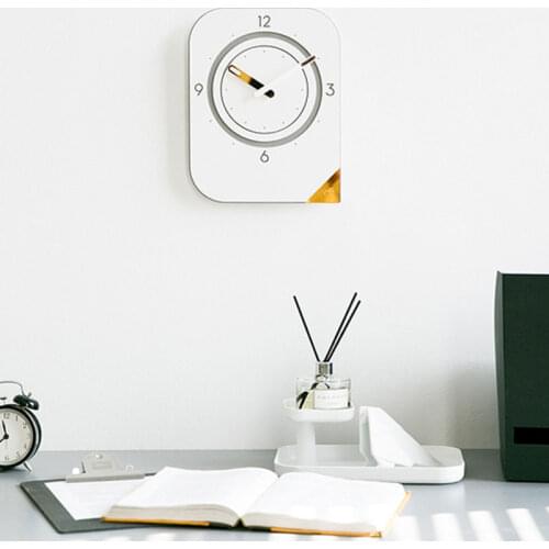 Square Creativity Nordic Luxury Wall Clocks Living Room Silence Small Wall Clocks Simple Modern Horloge Home Fashion Art EK50bgz