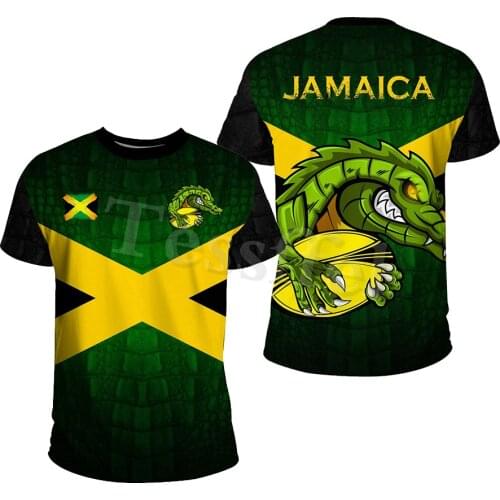 Tessffel Jamaica Lion Emblem Summer New Fashion 3D Print Tops Tee Tshirt Men Women Short Sleeve T shirt Streetwear Style-8