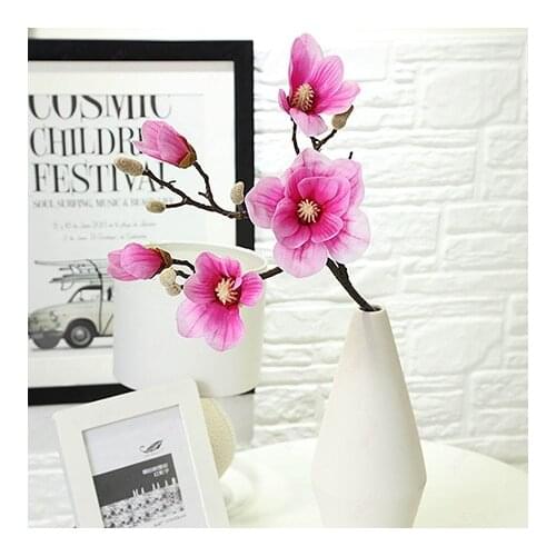 Magnolia latex orchids Real Touch orchidate fake Magnolia Artificial silk flowers Home Wedding deocration table centerpiece deco