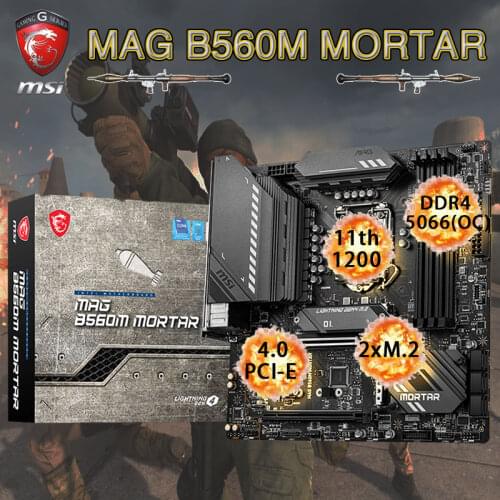 LGA 1200 10th 11th-Gen CPU MSI B560M MORTAR Motherboard DDR4 128Gb 5066(OC) M.2 PCI-E 4.0 Mainboard Chia Desktop Intel B560 New