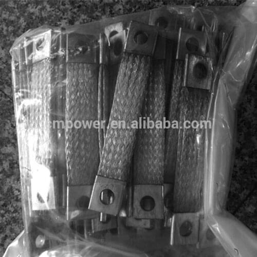 Copper braided flexible connector ground earth cable with connector