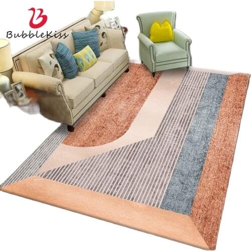 Bubble Kiss Customize Carpet Nordic Style Orange Series Floor Mats Home 3D Geometric Pattern Rugs Living Room Decor Non Slip Pad