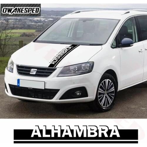 Car Hood Bonnet Sticker Racing Styling Sport Stripes Auto Engine Cover Lids Decor Vinyl Decals For-Seat Alhambra