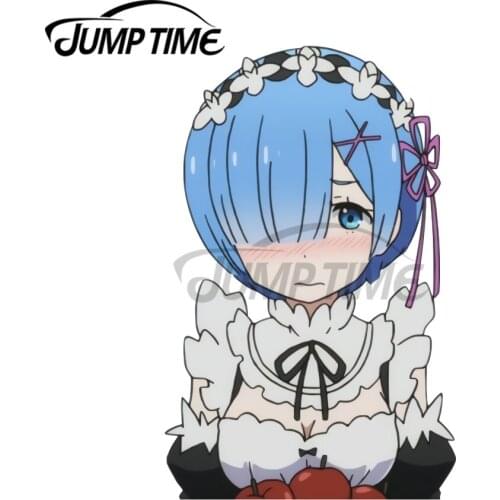 JumpTime 13 x 7.2cm Rem from Re Zero Car Stickers Custom Printing Waterproof Anime Decals Windows Scratch-proof Decoration
