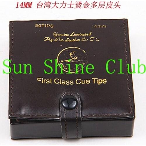 25pcs/lot First Class 14mm Billiards Pool cue tips M/H pigskin leather cue tips for pool house Billiards supplies